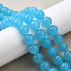 Темно-Голубой Арбуз камень стеклянные бусы пряди, круглые, глубокое синее небо, 10 мм, отверстие : 0.9~1 мм, около 39 шт / нитка, 15.67 дюйм (39.8 см)