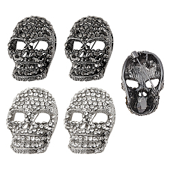 (52) Непрозрачная лаванда 4 шт. 2 цвета броши-череп из цинкового сплава со стразами для рюкзака, разноцветные, 40x26.5 мм, 2 шт / цвет