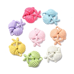 Shell Shape Подвески из сплава аэрозольной краски, формы раковины, 23x19.5x3.5 мм, отверстие : 4x2 мм
