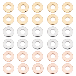 Mixed Color 60Pcs 3 Colors 201 Stainless Steel Linking Rings, Donut, Mixed Color, 8x1.5mm, Inner Diameter: 3.2~3.5mm, 20pcs/color