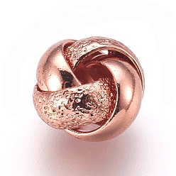 Real Rose Gold Plated Brass Beads, Flower, Real Rose Gold Plated, 9x5.5mm, Hole: 2mm