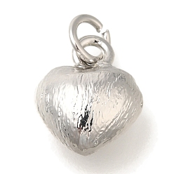 Платина Латунные подвески, сердце прелести, без кадмия, без никеля и без свинца, платина, 12x10x5.5 мм, отверстие : 3.5 мм