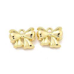 Golden Rack Plating Alloy Charms, Bowknot, Golden, 11x13x4mm, Hole: 1.6mm