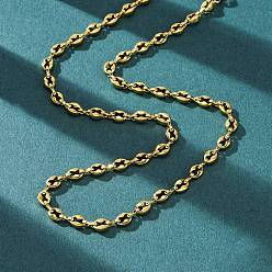 Золотой 304 из нержавеющей стали цепью кофейных зерен ожерелья, ионное покрытие (ip), золотые, 17.99 дюйм (45.7 см)