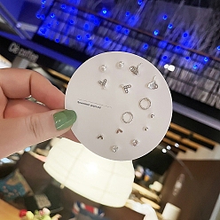 Платина 7 пары антикоррозийных изысканных комплектов сережек-гвоздиков из сплава для девушек и женщин, с пластиковыми бусинами, имитирующими жемчуг, и латунной булавкой, разнообразные, платина, Размер упаковки: 75x75 mm