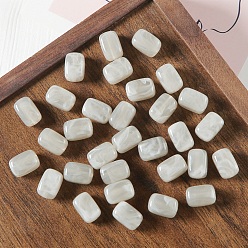 Гейнсборо Бусины из cмолы, бусы из искусственного камня, прямоугольные, светло-серые, 12x8x8 мм