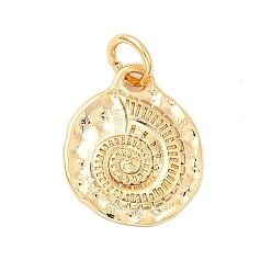 Другие Латунь прелести, с целью перехода в кольце, стойки покрытие, долговечный, без свинца и без кадмия, реальный 18 k позолоченный, форма раковины, 14.5x12.5x2 мм, отверстие : 3.5 мм