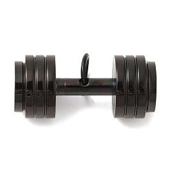 Черный Цвет Металла 304 подвески из нержавеющей стали, с 201 подвесными дужками из нержавеющей стали, гантель, металлический черный , 14.5x32x8x14.5 мм, отверстие : 10 мм