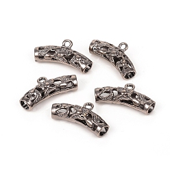 Gunmetal Alloy Tube Bails, Loop Bails, Hollow Tube, Gunmetal, 25x13x7mm, Hole: 2mm