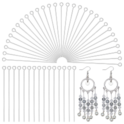 Нержавеющая Сталь Цвет 1000 шт. 304 штифты с проушинами из нержавеющей стали, цвет нержавеющей стали, 50 мм, штифты : 0.7 мм, отверстие : 2 мм