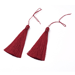 (123L) Белый крем непрозрачный блеск Полиэстер кисточки большие подвески, ледяная шелка, огнеупорный кирпич, 84x12 мм