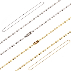 Golden & Stainless Steel Color Stainless Steel Ball Chain Necklace Making, Golden & Stainless Steel Color, 21.6 inch(55cm), 2.5mm, 2 colors, 5pcs/color, 10pcs/box
