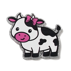 (461) Высокий Металлик Виноград Акриловые подвески-брелки на день медсестры, с блеском, крупный рогатый скот, 35x39.5x2 мм, отверстие : 2 мм