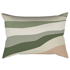 Stripe Fundas de almohada de poliéster abstractas de geometría de estilo nórdico serie verde, fundas de colchón, para sofá cama, Rectángulo, raya, 300x500 mm