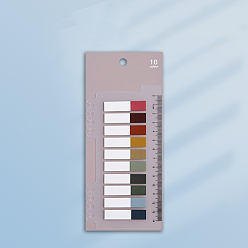 (52) Непрозрачная лаванда Липкие заметки, мини блокнот сообщение, канцтовары школьные принадлежности, прямоугольные, разноцветные, 44x11 мм, 10 цветов, 20 шт / цвет, 200 шт / пакет