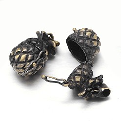 Античная Бронза Ананас ACK покрытие латунь коробки молитве подвесками, желаю коробке, без никеля , античная бронза, 23x13x17 мм, отверстие : 5x3 мм