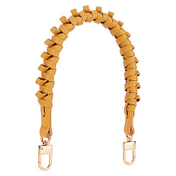 Peru PU Leather Braided Bag Handles, with Swivel Clasp, for Bag Strap Replacement Accessories, Peru, 44.7x2.3cm