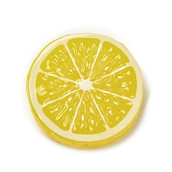 Оранжевый Имитация фрукта из смолы, искусственные кусочки фруктов, притворяясь опорными украшениями, оранжевые, 25.5x6.5 мм