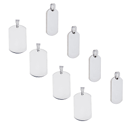 Stainless Steel Color 304 Stainless Steel Stamping Blank Tag Pendants, Double Side Polished, Rectangle, Stainless Steel Color, 36x22x2mm, Hole: 7x4mm, 10pcs/box