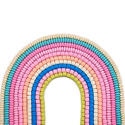 (52) Непрозрачная лаванда 10 пряди 10 раскраски бусин из полимерной глины ручной работы, для поделок ювелирных изделий, плоские круглые и колонки, разноцветные, 5~7x3~6 мм, отверстие : 1.5 мм, около 61~116 шт / нитка, 15.55 дюйм ~ 16.14 дюйм (39.5~41 см), 1 прядь / цвет