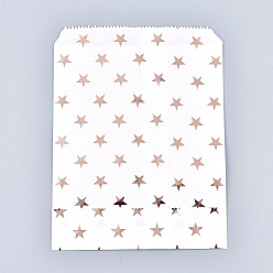 Легкий Лосось Экологичные пакеты из крафт-бумаги со звездным рисунком, подарочные пакеты, сумки для покупок, прямоугольные, светлый померанцевый, 18x13x0.01 см