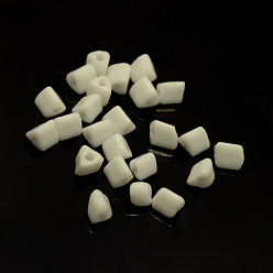 Creamy White Opaque Glass Seed Beads, Triangle, Creamy White, 1~3x2.5x2mm, Hole: 0.5mm, about 30000pcs/bag, 440~450g/bag