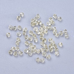 Dark Khaki Imitation Austrian Crystal Beads, Grade AAA, Faceted, Bicone, Dark Khaki, 3x3mm, Hole: 0.7~0.9mm