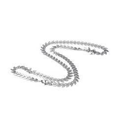 Stainless Steel Color Non-Tarnish 201 Stainless Steel Cobs Chain Necklace for Men Women, Stainless Steel Color, 19.88 inch(50.5cm)
