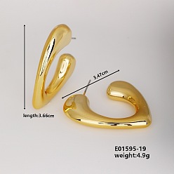 Золотой Модные милые серьги геометрической формы для индивидуального подбора, золотые, 36.6x34.7 мм