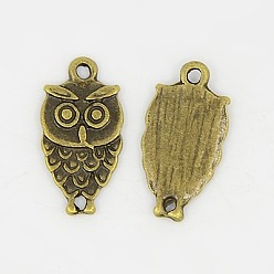 Античная Бронза Подвески из цинкового сплава в тибетском стиле для Хэллоуина, без кадмия и без свинца, сова, античная бронза, 18x10x2 мм, отверстие : 1.5 мм