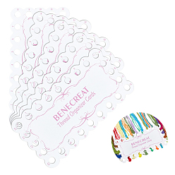 Слово 18-позиционные доски для намотки бумажной нити, бобины для ниток, для хранения ниток для вышивания крестиком, прямоугольные, слово, 150x75 мм, отверстие : 8 мм