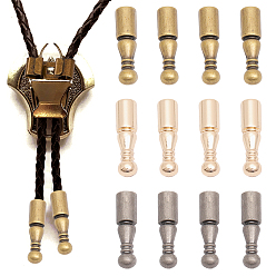 (52) Непрозрачная лаванда 12шт 3 цветные литые наконечники шнура, концевые заглушки Bolo, конус, разноцветные, 25x6 мм, отверстие : 5 мм, внутренний диаметр: 5 мм, 4 шт / цвет