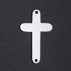 Нержавеющая Сталь Цвет Не тускнеют 201 соединители из нержавеющей стали, лазерная резка, крестик, цвет нержавеющей стали, 27.5x17x1 мм, отверстие : 1.4 мм