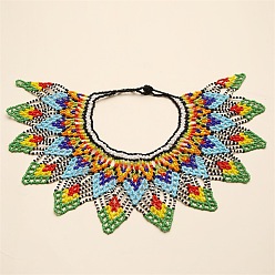 Разноцветный Ожерелья-чокеры с кисточками из стеклянных бус в этническом стиле для женщин, красочный, 15.55 дюйм (39.5 см)