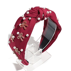 (123L) Белый крем непрозрачный блеск Ткань ленты для волос, аксессуары для волос для женщин и девочек, с имитацией жемчужина бисера, огнеупорный кирпич, 170x125 мм