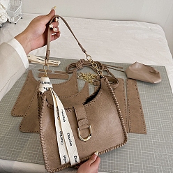 Верблюжий Наборы сумок на плечо своими руками, наборы для изготовления сумок крючком, включая материалы сумки из искусственной кожи, верблюжие, 28x31x7 см