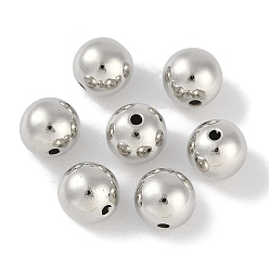 Платина Пластиковые круглые бусины ccb, платина, 9.5 мм, отверстие : 1.8 мм