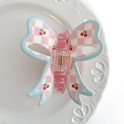 Вишня Заколка для волос с акриловым когтем в виде банта для женщин, вишня, 130x80x90 мм
