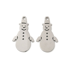 Снеговик Рождественские 201 подвески из нержавеющей стали, лазерная резка, снеговик, 18x11x1 мм, отверстие : 1.2 мм