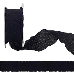 Черный Полиэстеровая лента с морщинами, аксессуары для одежды, чёрные, 1 дюйм (25 мм), около 10.00 ярдов (9.14 м) / рулон