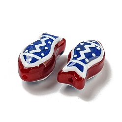 Синий Прозрачные стеклянные бусины ручной работы, бусины ручной работы, с эмалью, рыба, синие, 21.5x11x8.5~10 мм, отверстие : 1.2~1.5 мм