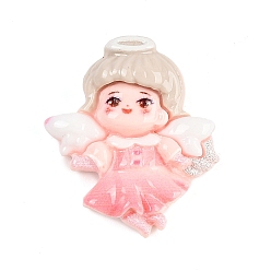 Pink Непрозрачные кабошоны из смолы, ангел, розовые, 29x25.5x7.5 мм