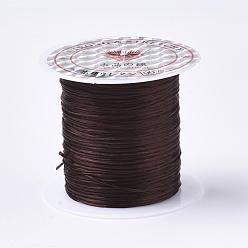 Saddle Brown Flat Elastic Crystal String, Elastic Beading Thread, for Stretch Bracelet Making, Saddle Brown, 1mm, about 10.93 yards(10m)/roll