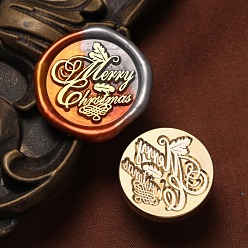 Слово Счастливого рождества сургучная печать латунные головки штампов, для сургучной печати, золотые, слово, 25x15 мм, внутренний диаметр: 7 мм