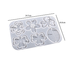 Flower Silicone Molds, Resin Casting Molds, for UV Resin & Epoxy Resin Pendants Making, Flower, 247x166x6mm