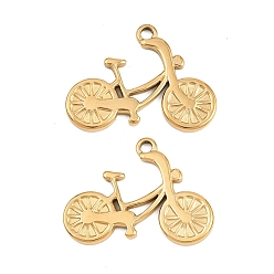 Настоящее золото 18K 304 подвески из нержавеющей стали, велосипед, без свинца и без кадмия, ионное покрытие (ip), реальный 18 k позолоченный, 18.5x24.5x2 мм, отверстие : 1.8 мм