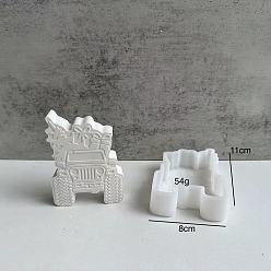 Vehicle Тема Хэллоуина своими руками силиконовая форма, изготовление изделий из эпоксидной смолы, изготовление свечей, белые, автомобиль, 111x80x27 мм