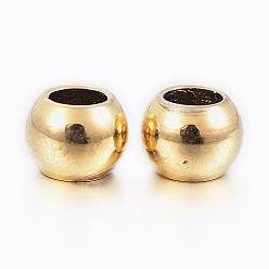Золотой 304 из нержавеющей стали бусы, рондель, золотые, 4x3 мм, отверстие : 2 мм