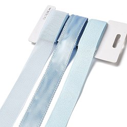 Светло-Голубой 9 ярдов 3 стилей полиэфирной ленты, для поделок своими руками, бантики для волос и украшение подарка, небесно-голубая цветовая палитра, Небесно-голубой, 1~1-1/8 дюйм (25~28 мм), около 3 ярдов / стиль