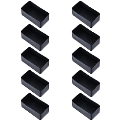 Черный 10 шт. чехлы на ножки стульев и столов из ПВХ, мебельные чашки, прямоугольные, чёрные, 85x47x34 мм
